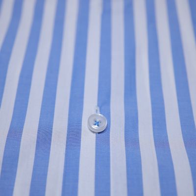 Sơ Mi Kẻ Mid Blue 10mm cổ peard