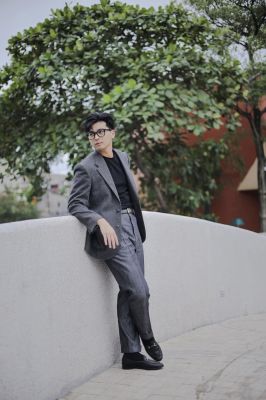 Blazer Flannel họa tiết Herringbone 