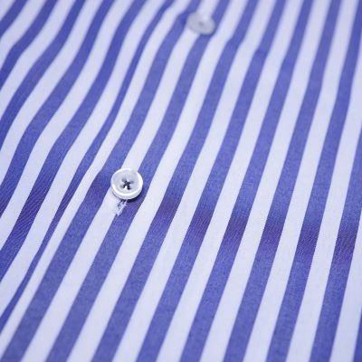 Sơ Mi Kẻ Dark Blue 5mm cổ speard