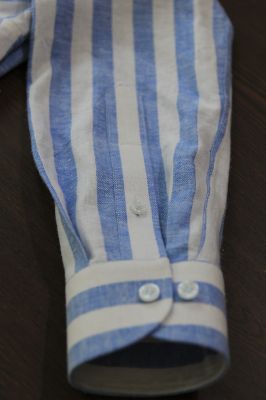 Sơ Mi Linen Cổ Speard , Buttondown Kẻ sọc to