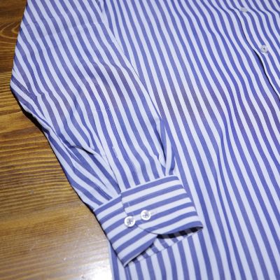 Sơ Mi Kẻ Dark Blue 5mm cổ speard